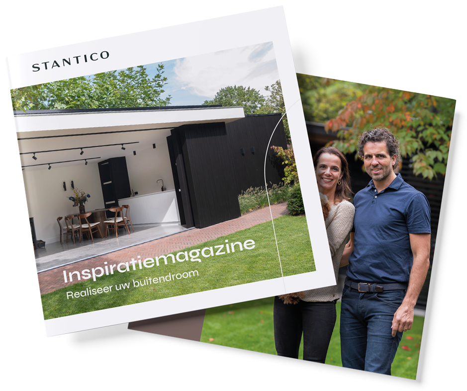 Vraag het gratis Stantico Inspiratiemagazine vol houten buitenverblijven aan.